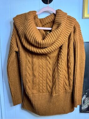 Dark mustard Cowl neck sweater. Size L